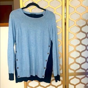 J.CREW Navy and Light Blue Sweater